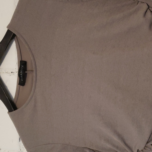 Dynamite long sleeved bodycon short dress with rouching size M sheer & lined - Picture 3 of 7